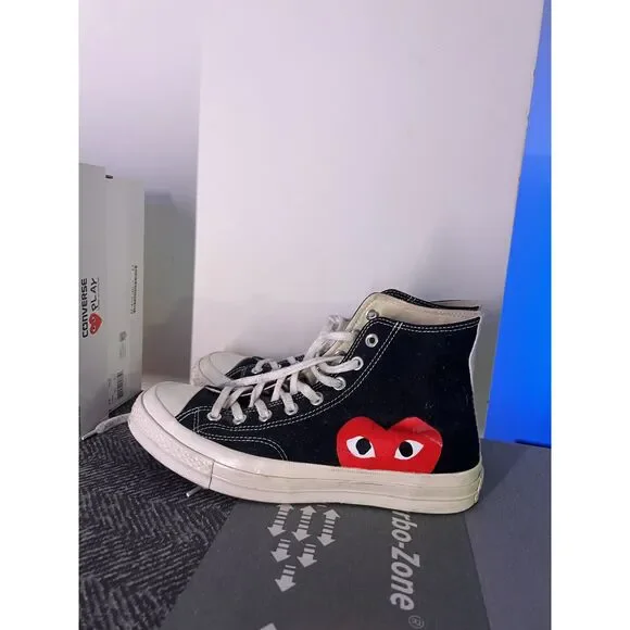Comme des Garçons PLAY x Converse Chuck 70 Hi “Black/White/Red Heart” (2019) - Picture 1 of 7